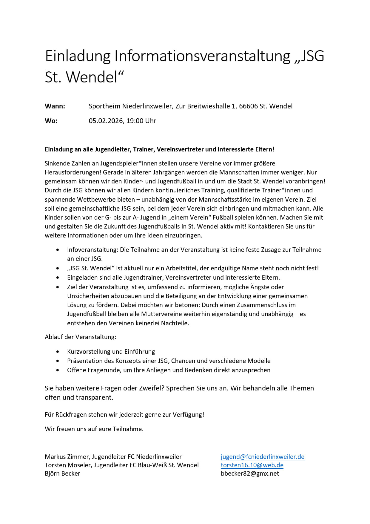 Info Gründung Jugendspielgemeinschaft